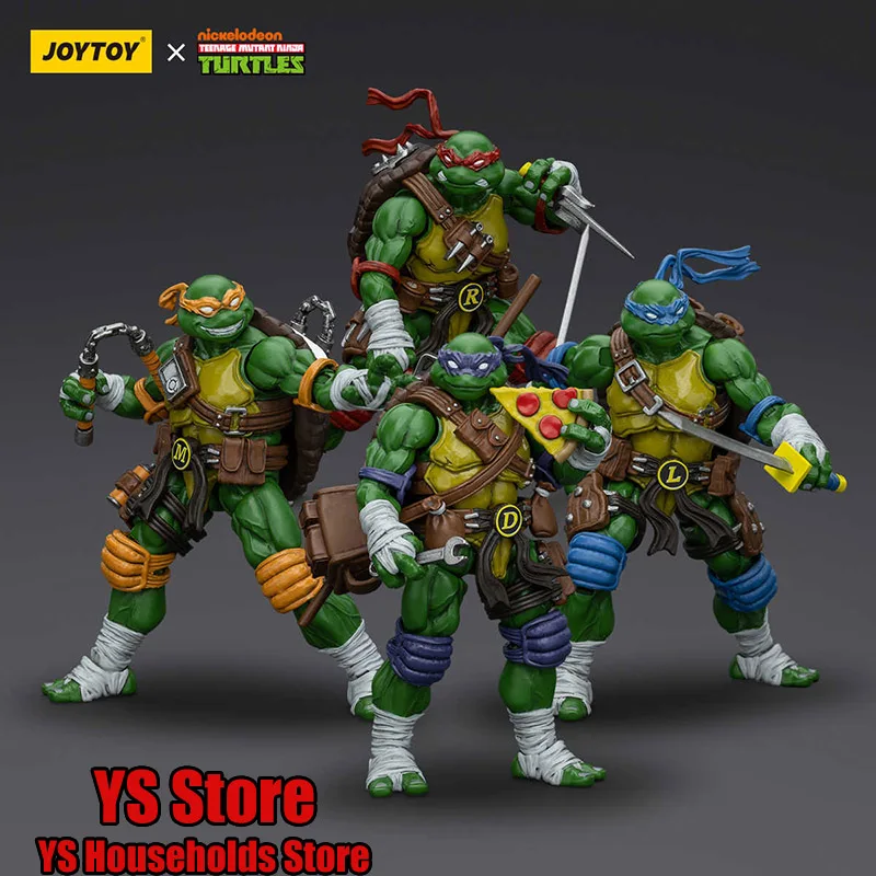 JOYTOY Hot Sale 1/18 Ninja Green Turtle Figurine JT7097 Raphael JT6144 Michelangelo JT6892 Leonardo JT6304 Donatello Model TMNT