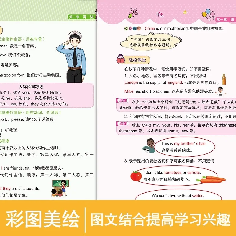 Tata Bahasa Inggris Sekolah Dasar Nol + Kosakata Bahasa Inggris Latihan Harian Lengkap Untuk Mengkonsolidasi Pengetahuan