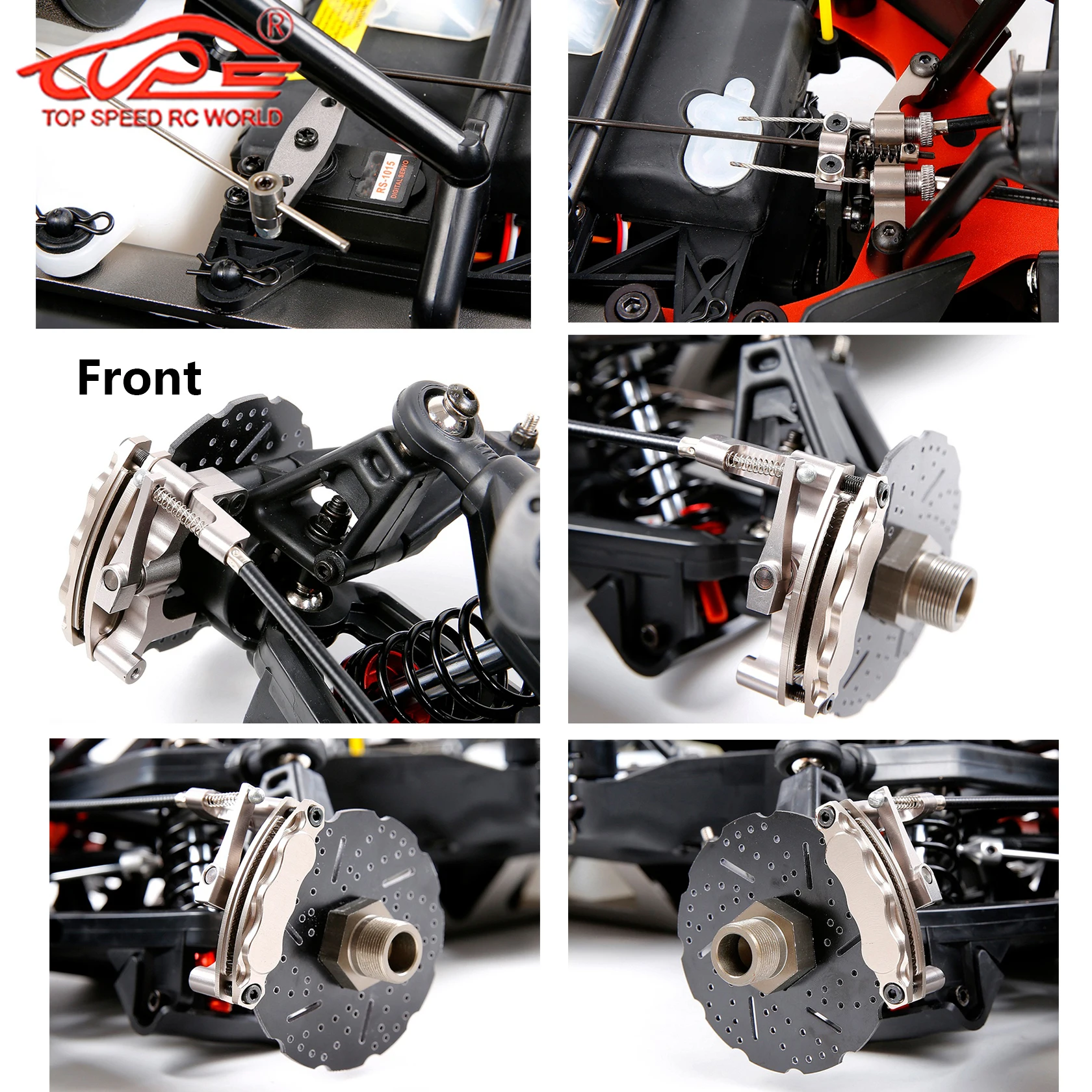 1/5 RC카 HPI ROFUN ROVAN KM BAJA 5B 5T 5SC 버기 트럭 부품용 금속 앞/뒤 바퀴 와이어 케이블 브레이크 시스템 세트 업그레이드