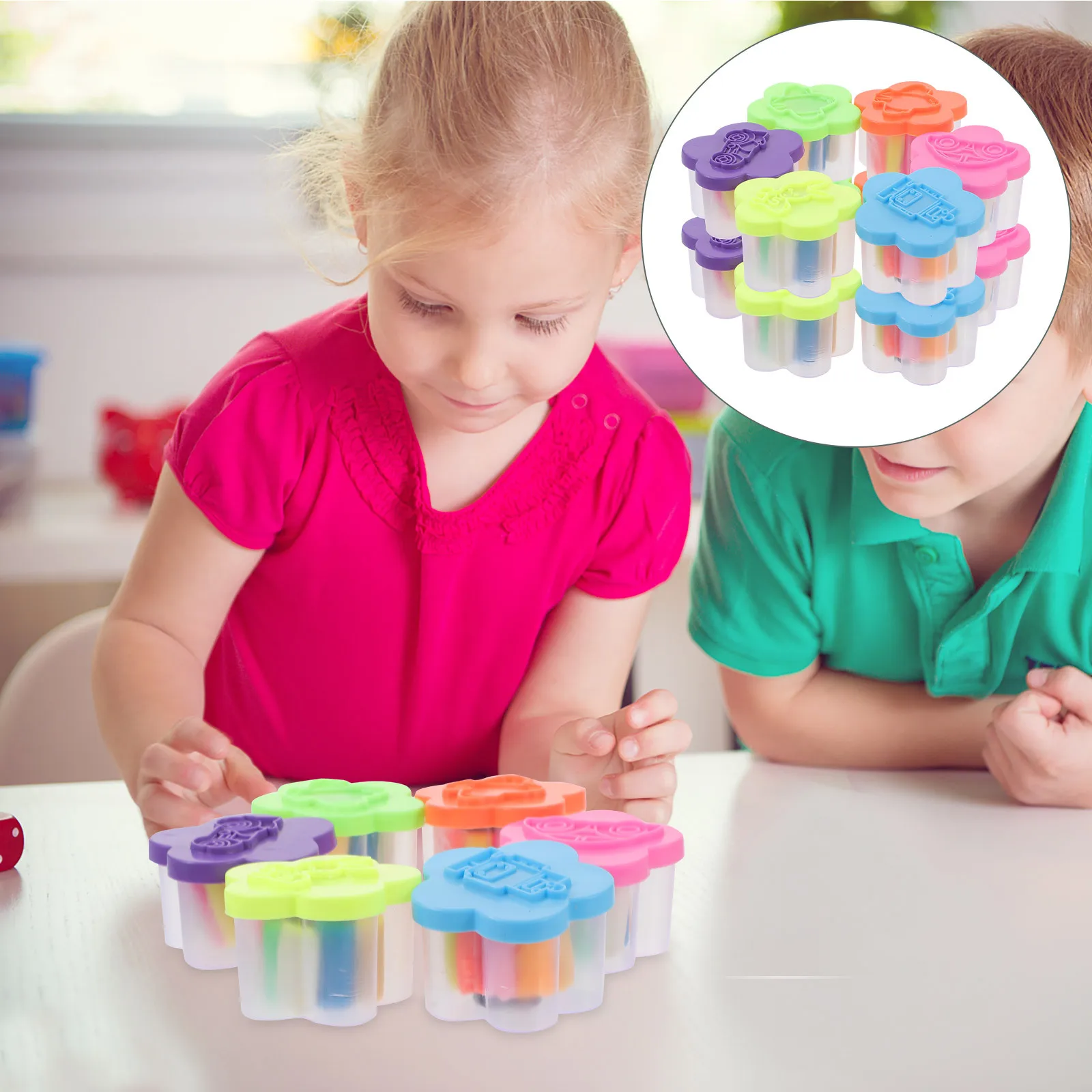 ชุดดินปั้นหลากสี 12 กล่อง สำหรับเด็ก ชุดงานฝีมือ DIY ดินโพลิเมอร์ปลอดภัย น้ำหนักเบา พร้อมกล่องเก็บ สีสดใสแบบสุ่ม