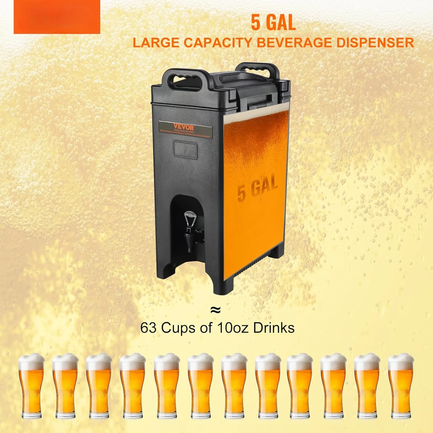 Insulated Beverage Dispenser,5 Gallon,Food-grade LDPE Hot and Cold Beverage Server, Thermal Drink Dispenser Cooler