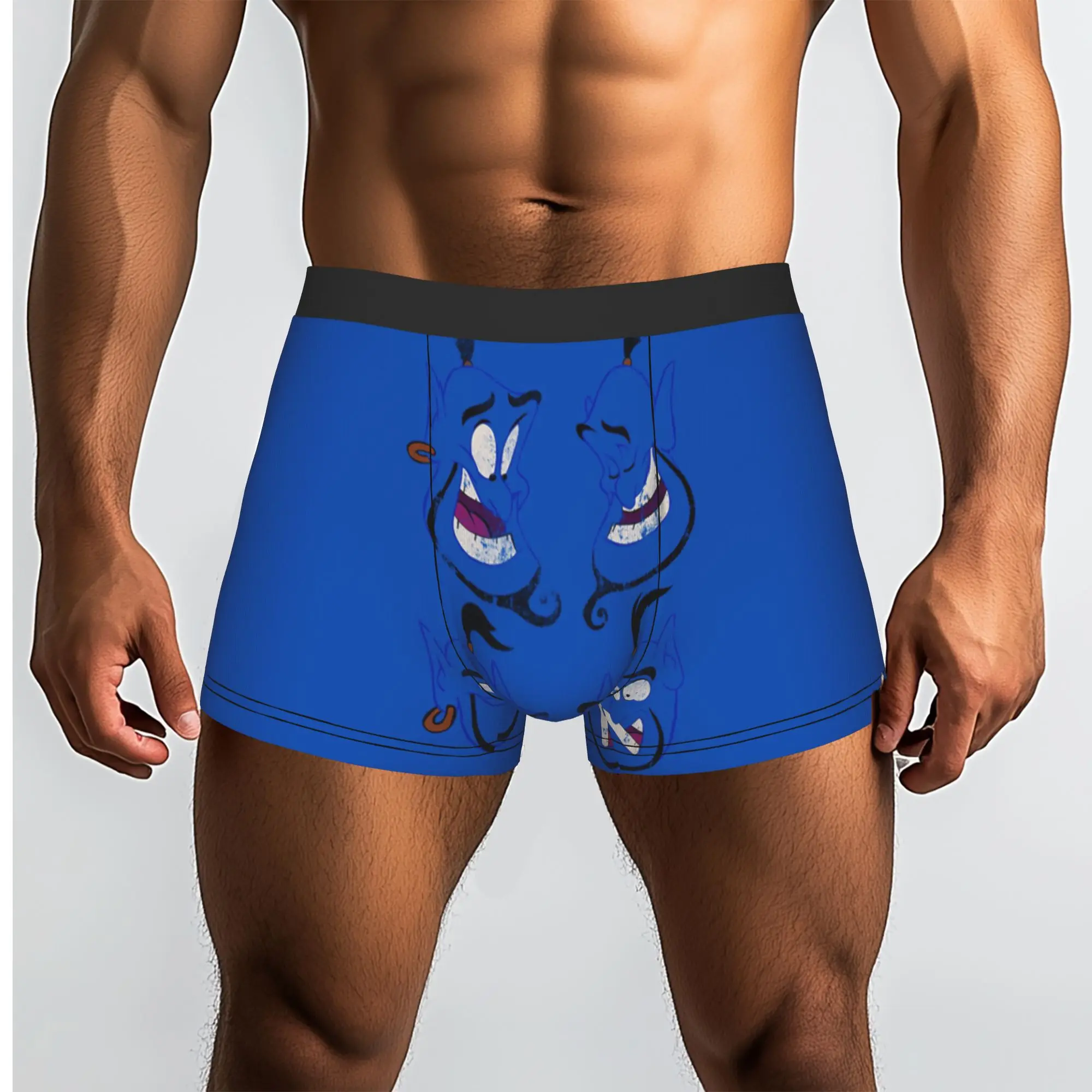 Customized Male Fashion Cute Cartoon A-Aladdin Underwear  Boxer Briefs Stretch Shorts Panties Underpants