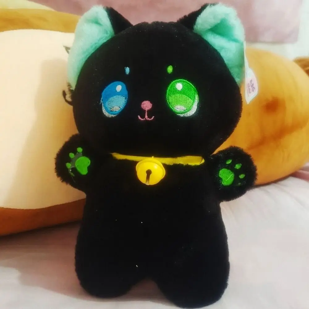 Travesseiro de pelúcia gato preto e branco preto e branco brinquedo de pelúcia animal de pelúcia fada gato dos desenhos animados 25cm crianças presentes de aniversário