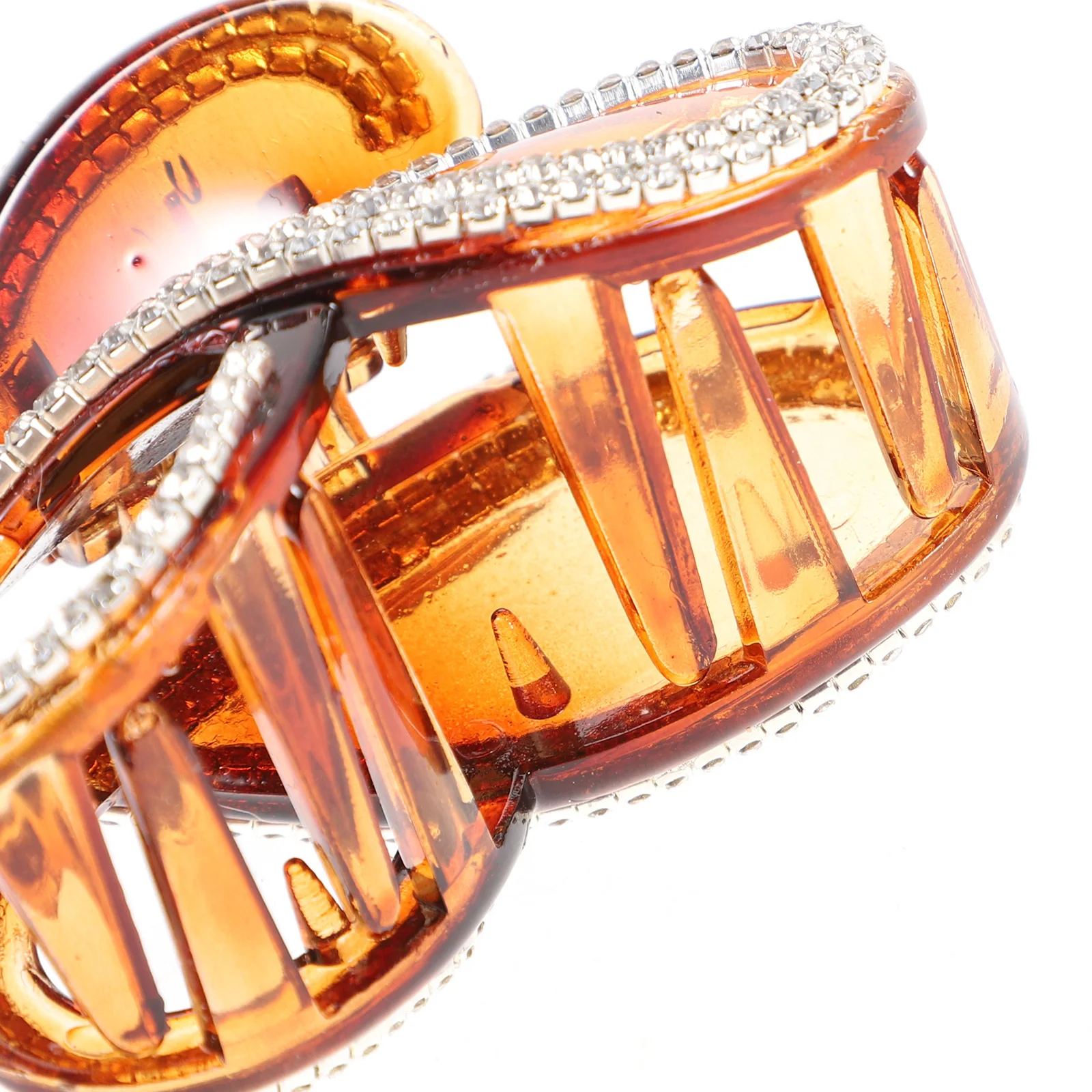 Clip per mascella con artiglio di strass per donna Marrone Elegante impugnatura per capelli Copricapo creativo Accessori per capelli durevoli Strumento per lo styling