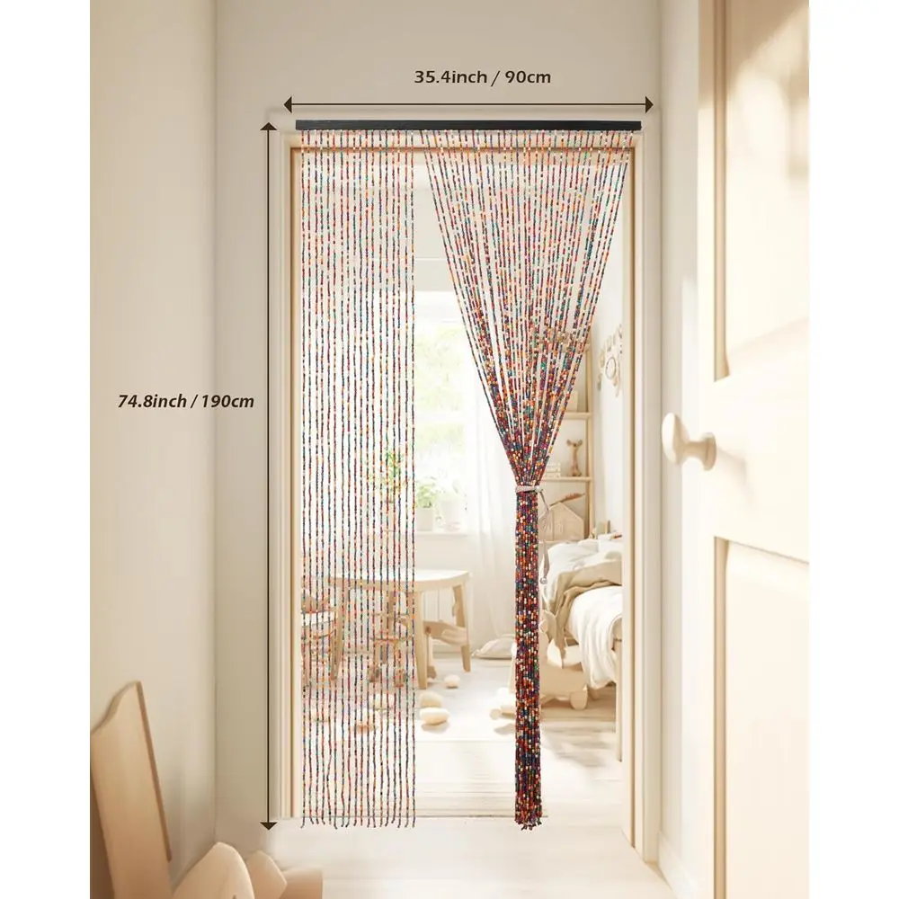 Handgemaakt 52-strengs gordijn met regenboogkralen, 35,4x74,8, multifunctioneel voor deuropeningen, insectenscherm voor thuis