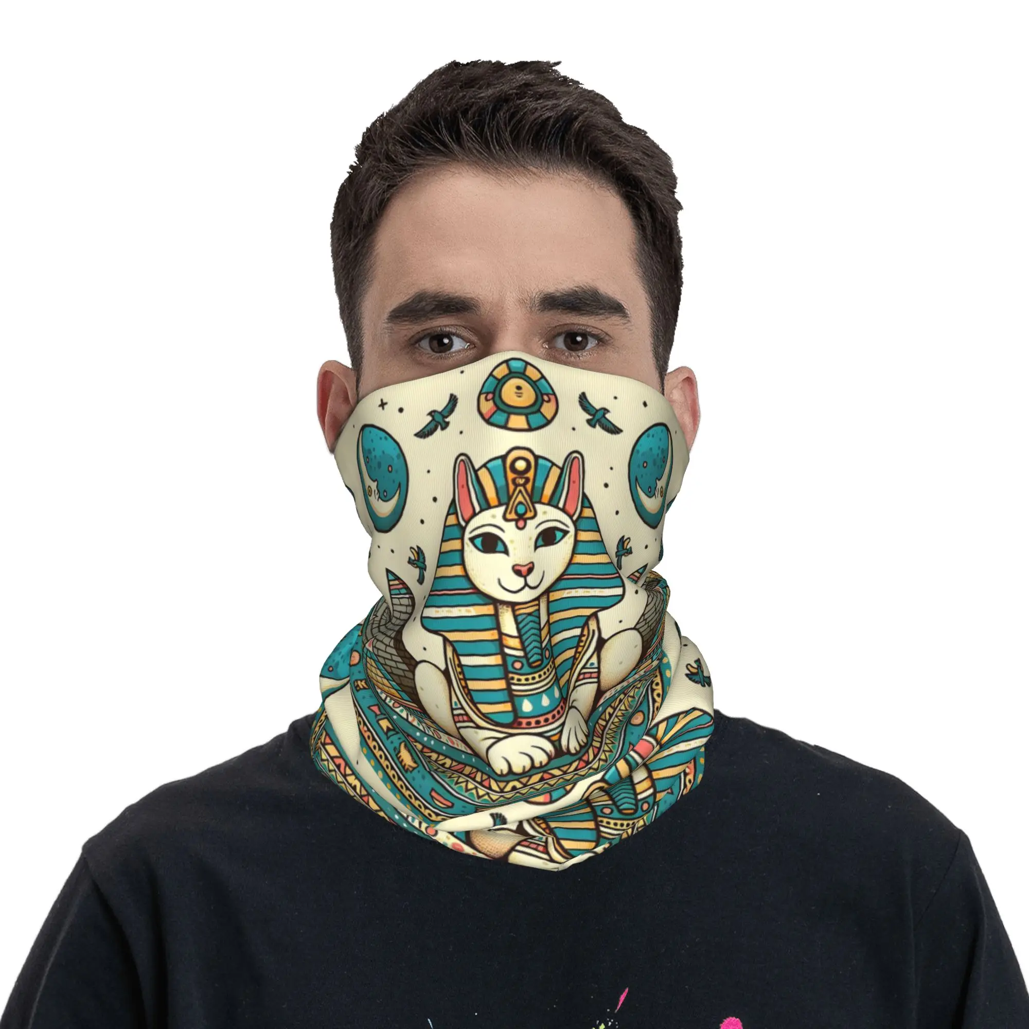 Pyramids Tombs of Pharaohs Egypt Sphinx Bandana Neck Gaiter Printed Face Scarf Multifunction Cycling Scarf Running For Men Women