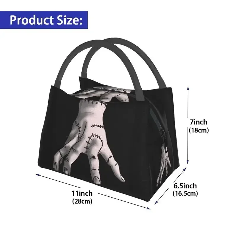 Halloween Gothic Wednesday Addams Horror Comedy TV Insulated Lunch Bags Leakproof Thermal Cooler Lunch Box Office Picnic Travel