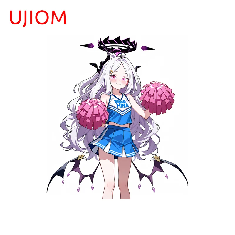 UJIOM Sorasaki Hina Cheerleader Wall Sticker Waterproof White Curly Hair Vinyl Decal Suitable for Game Room Bookcase Stickers