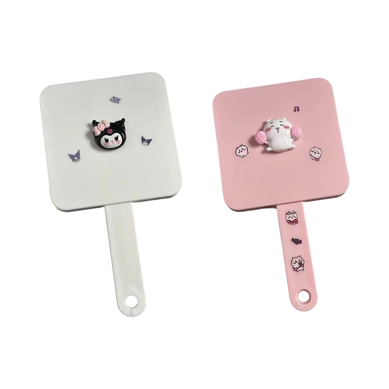 Sanrio kuromi espelho & pente bonito dos desenhos animados pente de cabelo estilo de cabelo com espelho anime portátil viagem pequeno pente ferramentas presente das meninas