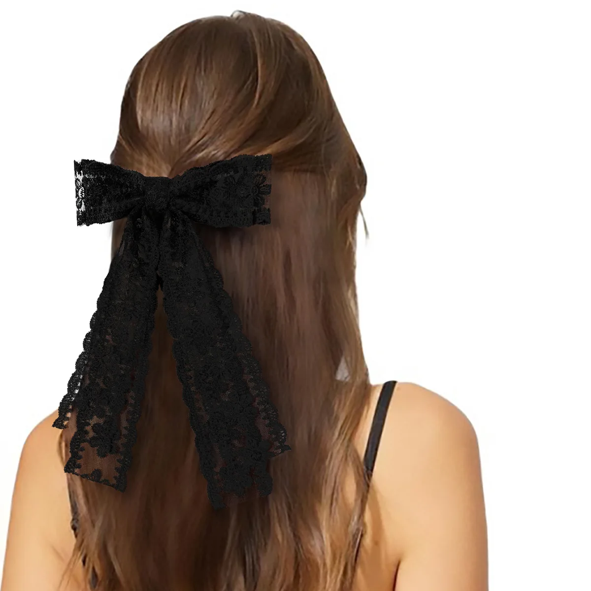 24pcs Korean Long Bow Hair Clips for Women Girls Trendy Tassel Bow Hairpins Lace Embroidered Barrettes Bulk Hair Accessories