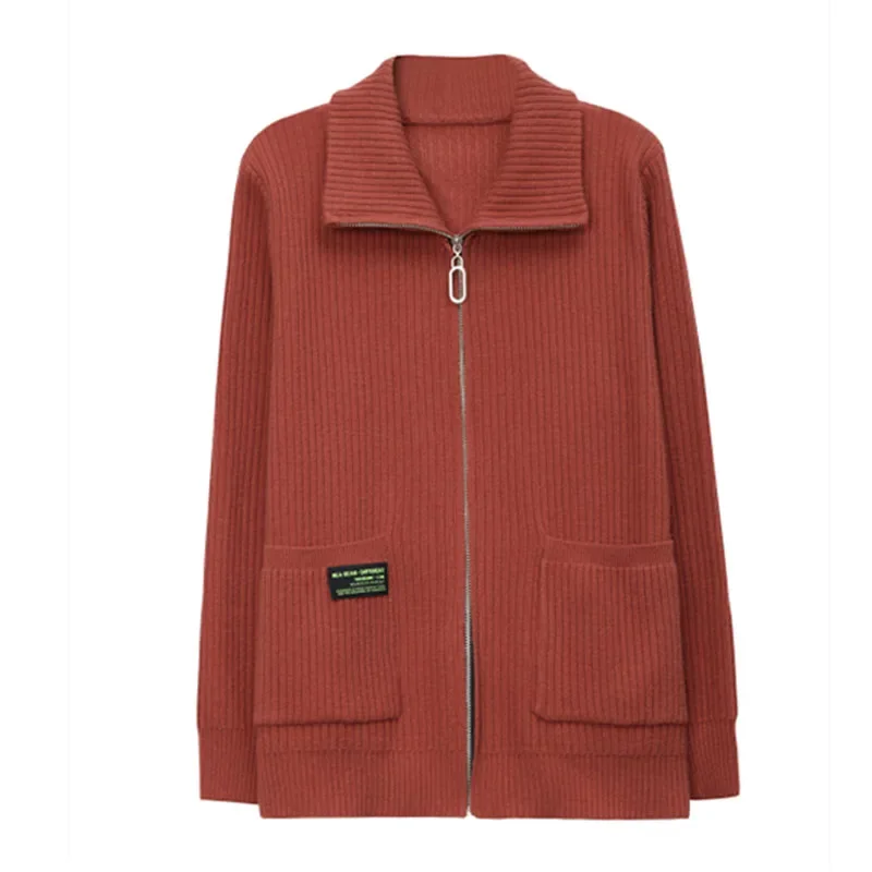 2025 New Women's Fashion Cardigan Sweater Chic Long Sleeve Zipper Knitwear Casual Sweatshirt Coat Spring Knitted Top for Females - Image 4