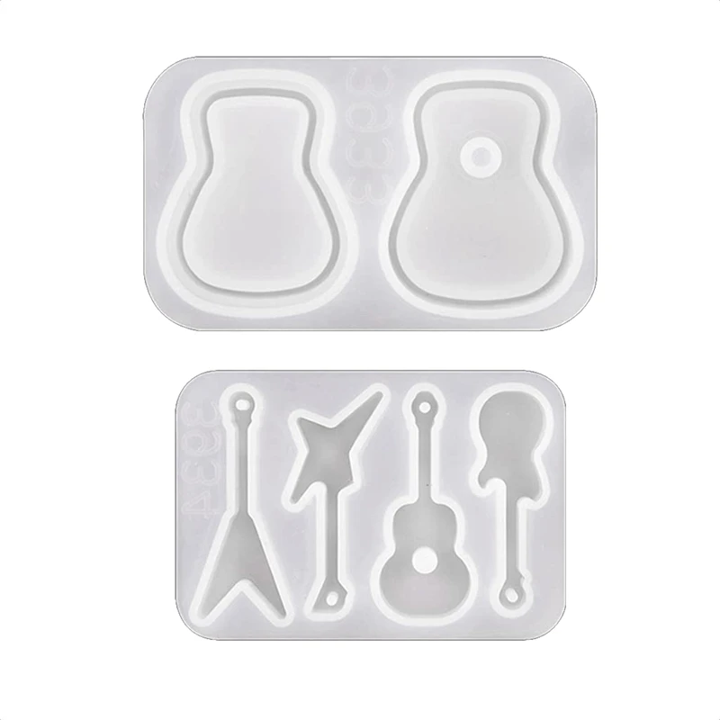 Irregular Shaped Exquisite Resin Mold,Guitar Pick Triangle Plectrum Resin Molds Casting Keychain For Music Lovers