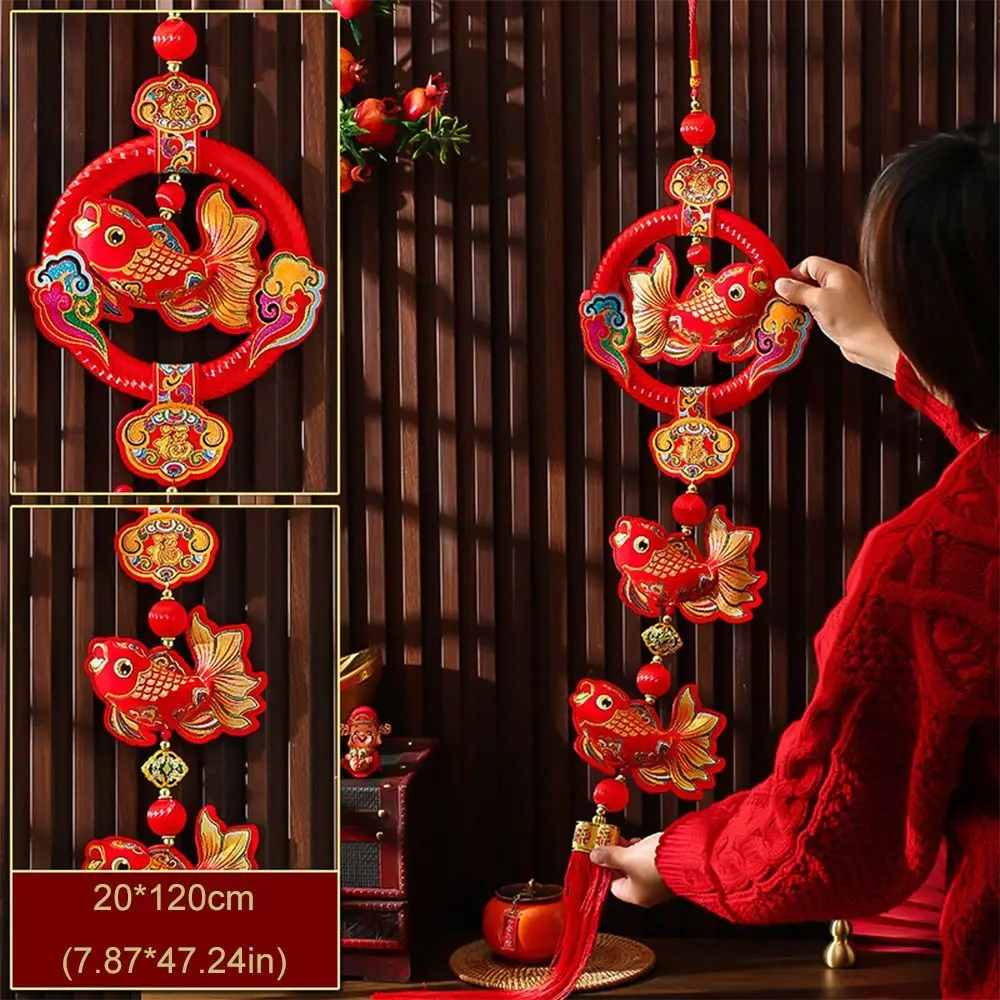 2025 Hangende Chinees Nieuwjaar Hangers Geluk Drievoudig Chinees Nieuwjaar Ornamenten Kwasten Rode Lente Festival Decoraties Thuis