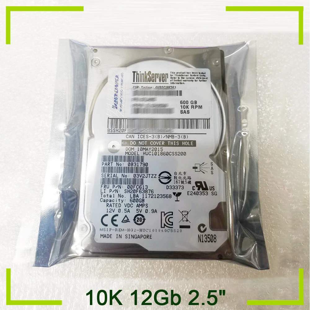 For Lenovo Hard Disk ST600MM0088 600G SAS 10K 12Gb 2.5