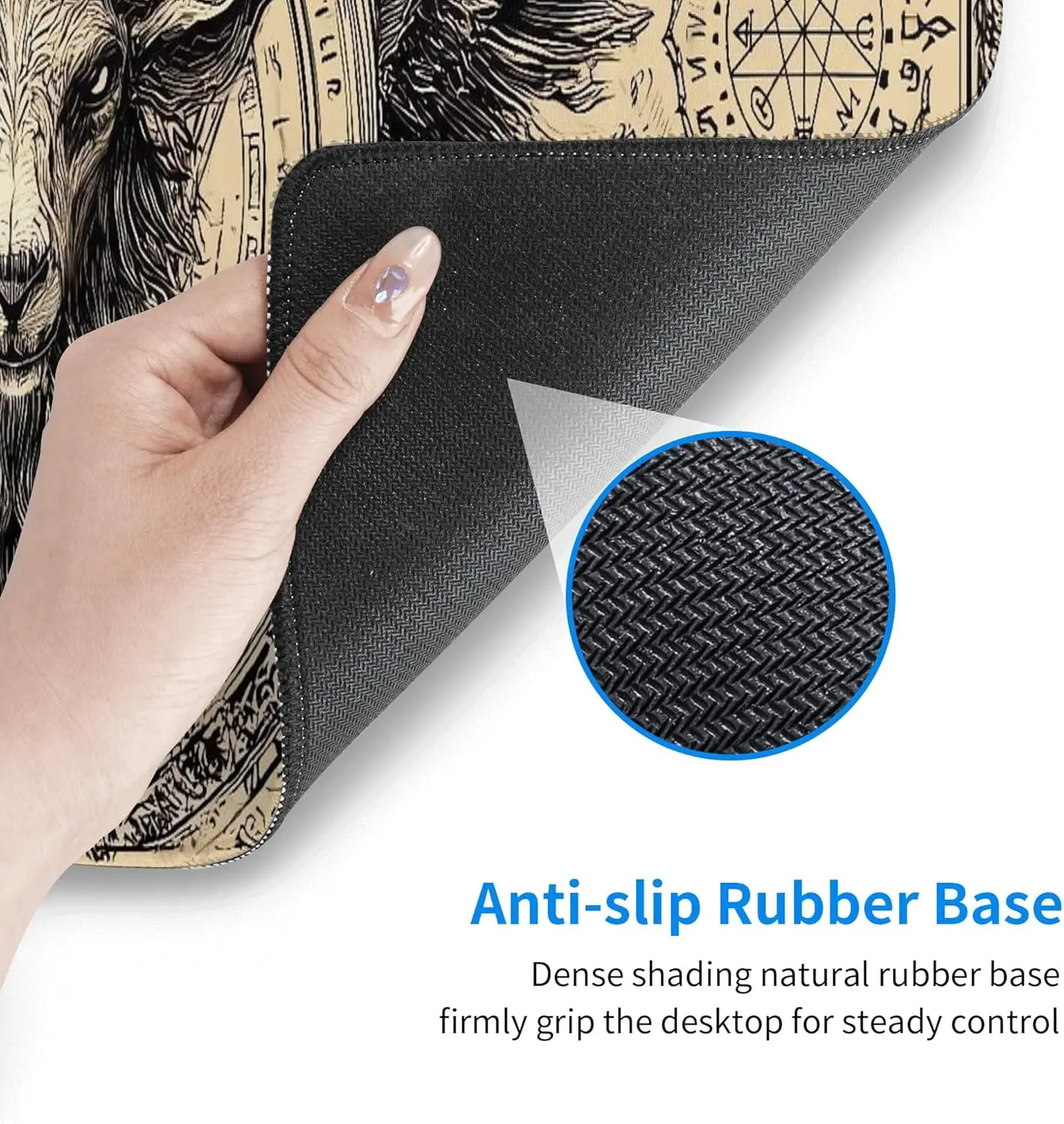 لوحة ماوس ألعاب ممتدة ذات طابع جمجمة - حصيرة مكتب كبيرة مقاس XL مع حواف مخيطة للاعبين والمكتب المنزلي #5