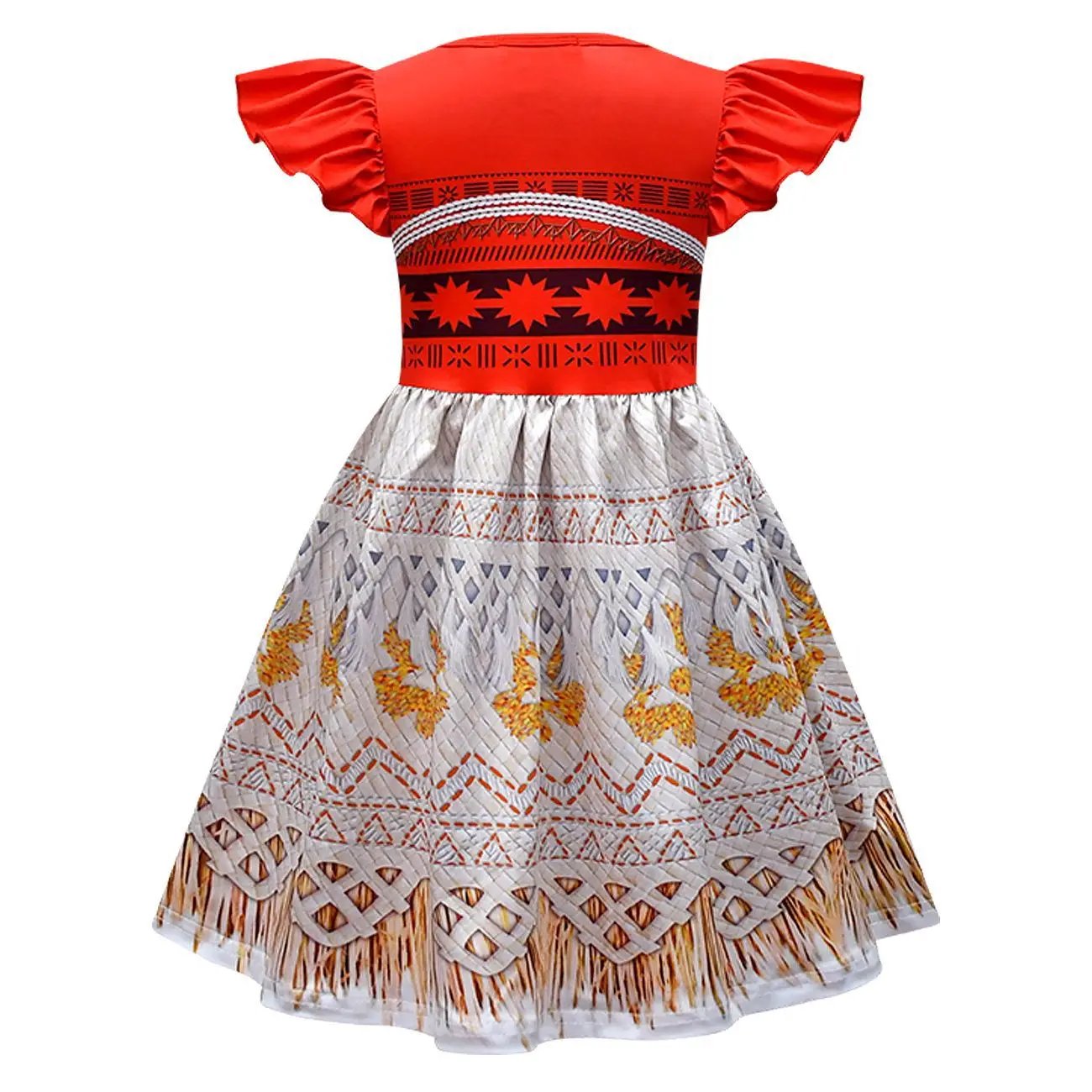 Girls Moanaes Cosplay Costume Dresses Kids Vaiana Princess Dress Bag Halloween Costumes Children Birthday Party Toddler Clothes