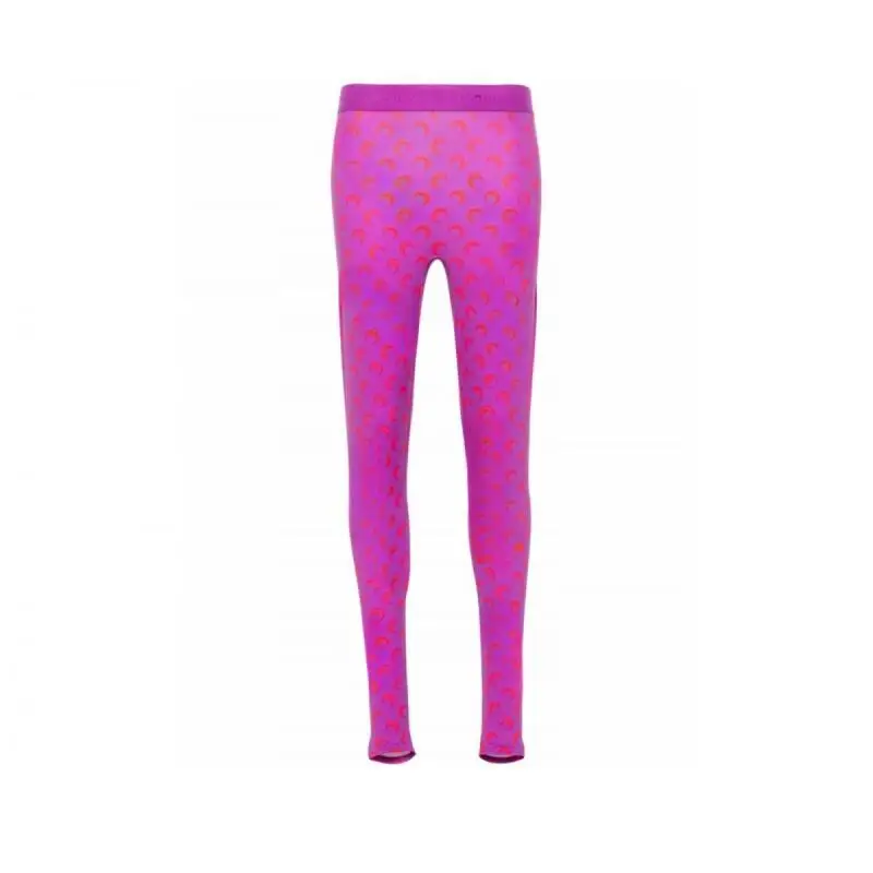 Tummy Control Leggings High Waisted Women Solid Color Stretchy Moon Print Ice Silk Retro Versatile Pants