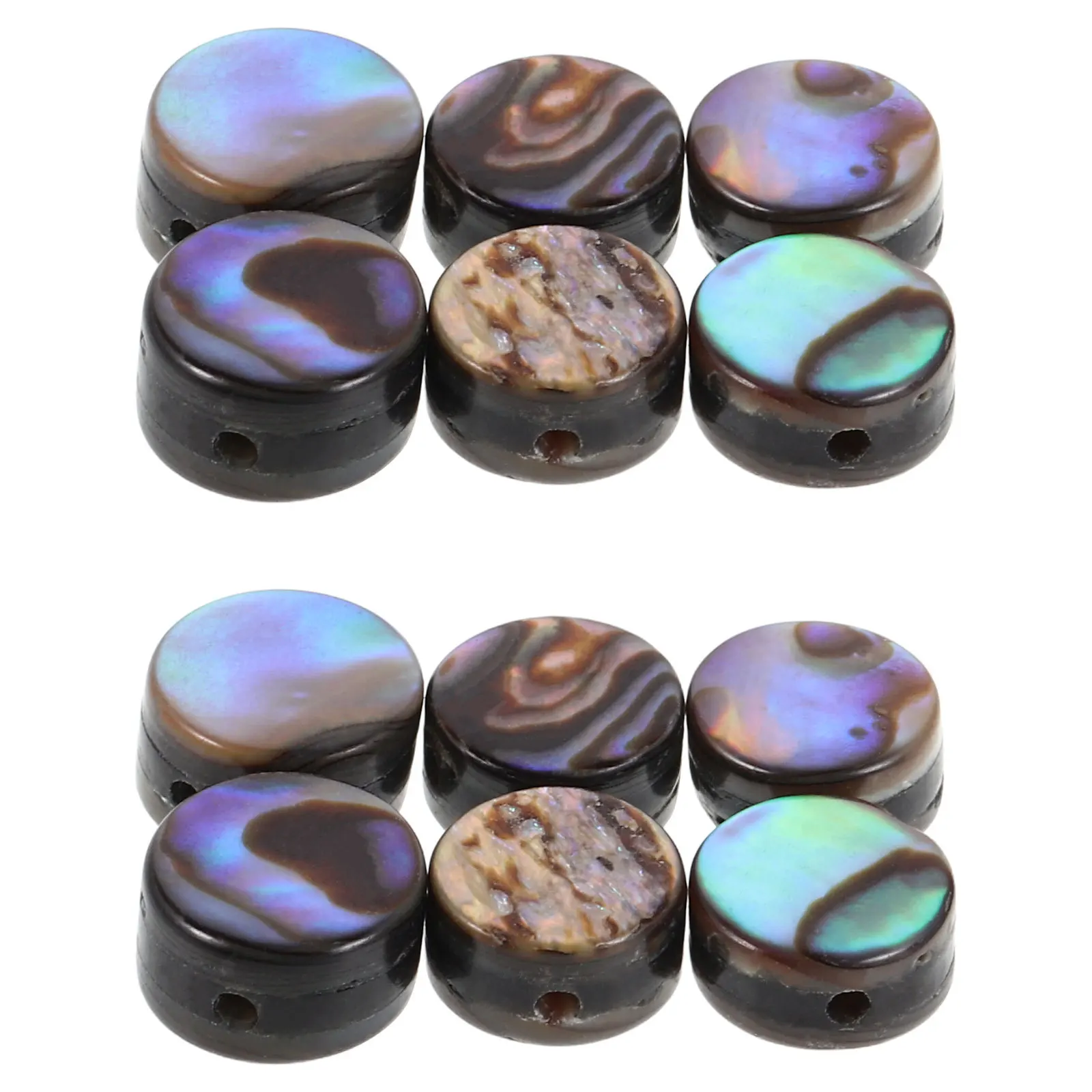 

20Pcs Abalone Shell Beads 6mm Iridescent Finish Mini Charms for DIY Necklace Bracelet Jewelry Making Supplies Shell Beads