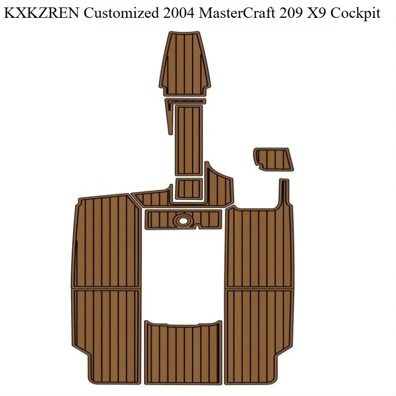 

KXKZREN Customized 2004 MasterCraft 209 X9 Cockpit Anti Slip Flooring Mat Self Adhesive EVA Foam Faux Teak Decking Sheet Pad