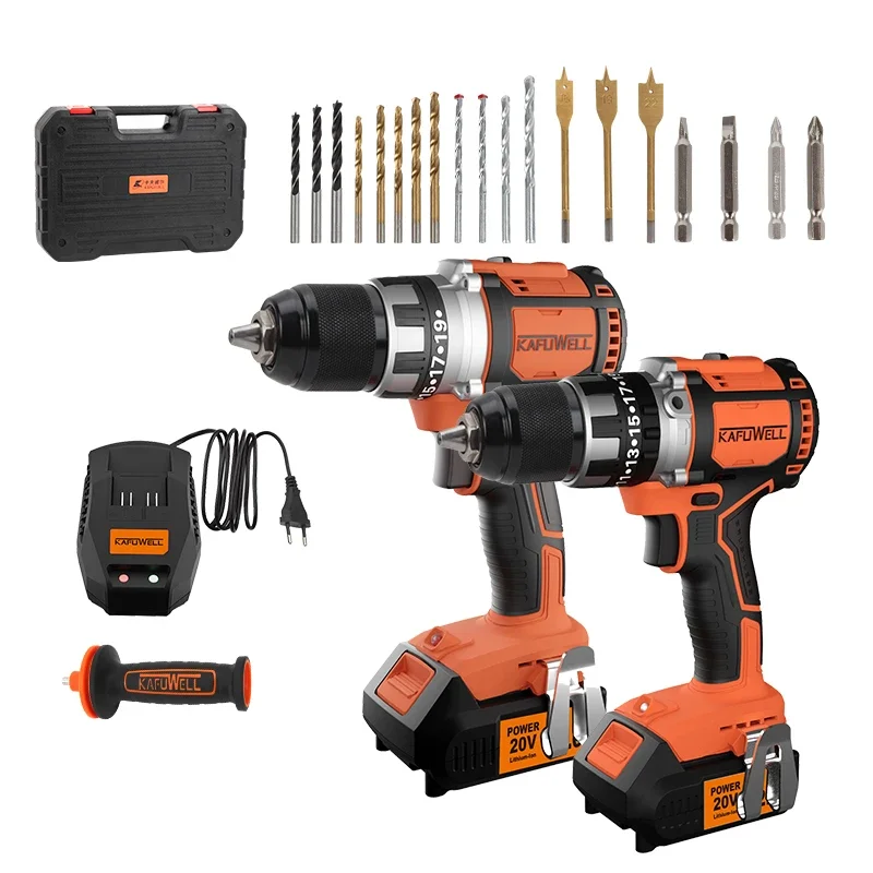 KAFUWELL PA4952A Brushless Motor Durable Lithium Battery Power Tool Combination Kits Electric Impact Drill Machine Screwdriver