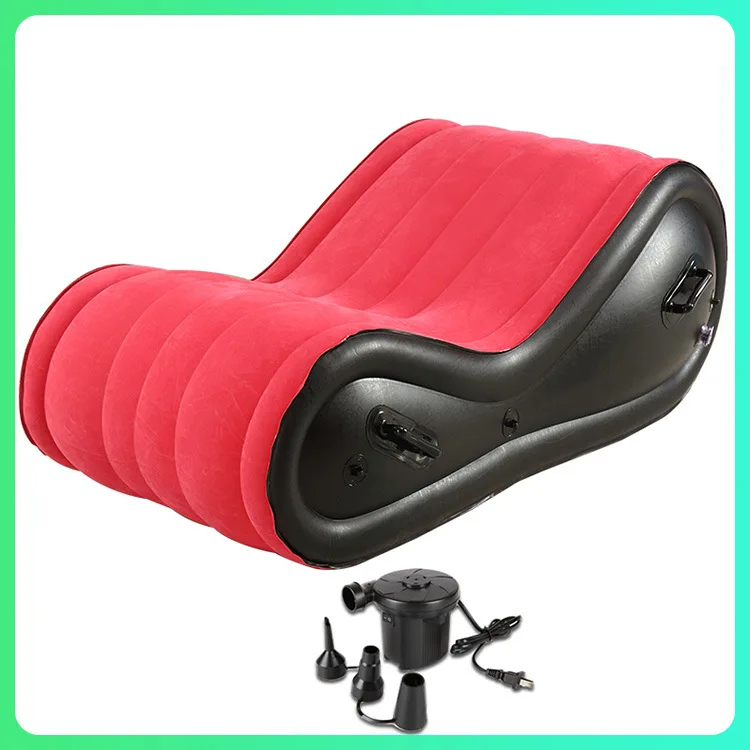 Self-inflatable folding flocking inflatable sofa with cooling function, modern outdoor style, a must-have for leisure