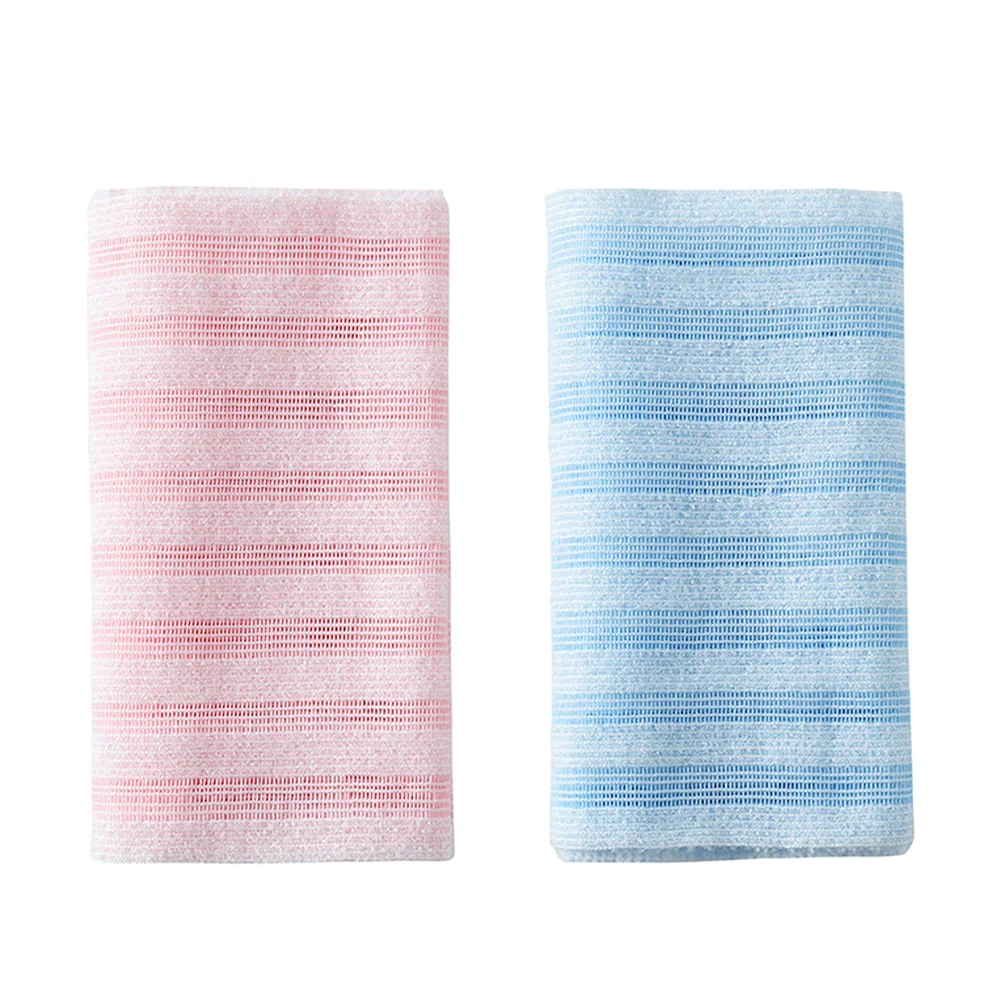 

2 Pcs Long Back Towel Exfoliating Washcloth Body Scrub Towels Travel Bathing Cleaning Rubbing