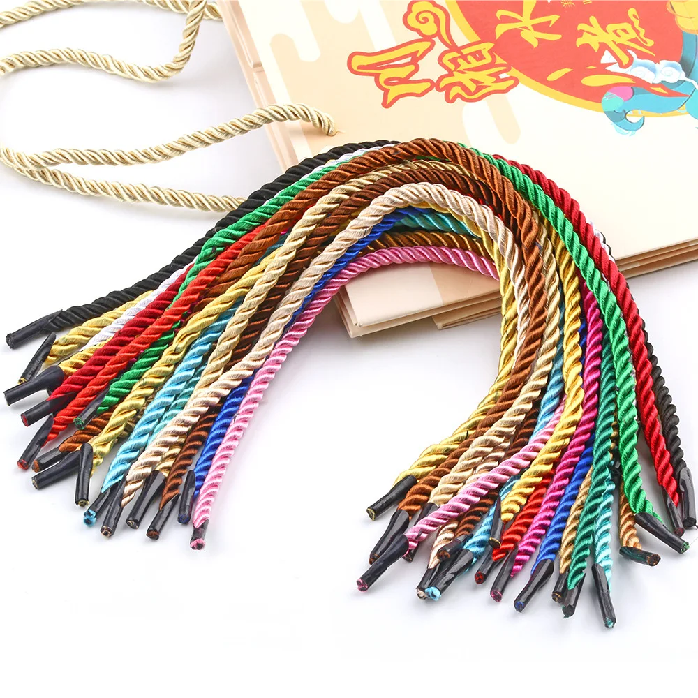 1000PCS Gift Tote Bag Rope Portable Gift Bags Gold 5mm Gift Box Three Shares Binding Drawstring Rope Coffee Delivery Rope