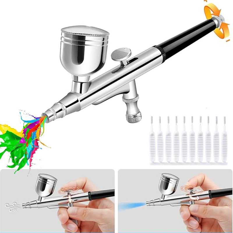 

Mini Spray Gun 0.3mm Nozzles Airbrush Spray Gun for Painting Nails Modeling Crafts Cake Portable Airbrush Gun with Cleaning Kit