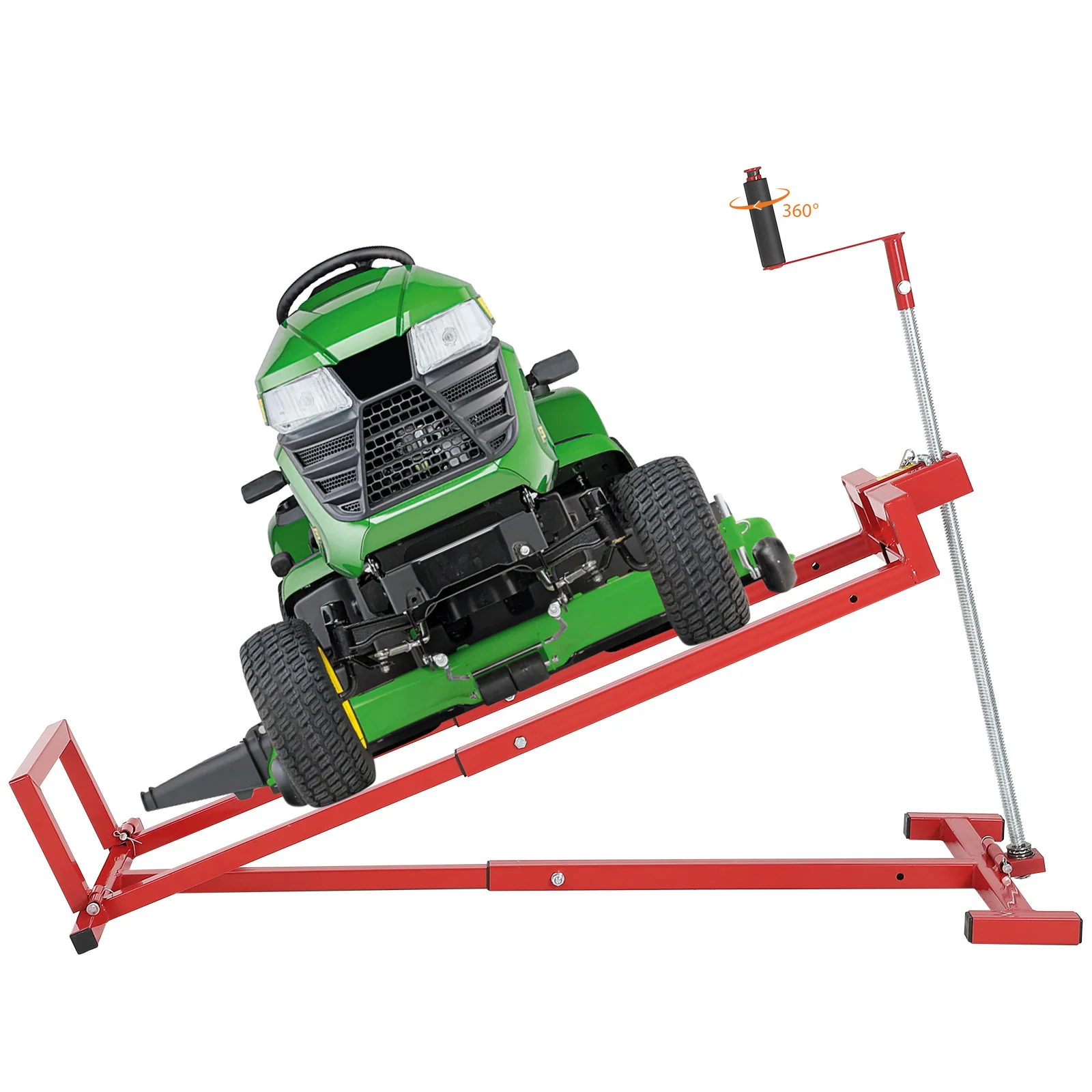 880 lbs Heavy-Duty Lawn Mower Lift Jack – Telescopic Collapsible Maintenance Stand for Riding & Zero Turn Mowers, Garden Tractors – Dual-Power Handle – Durable Carbon Steel – Secure Locking – Ideal for Blade Replacement
