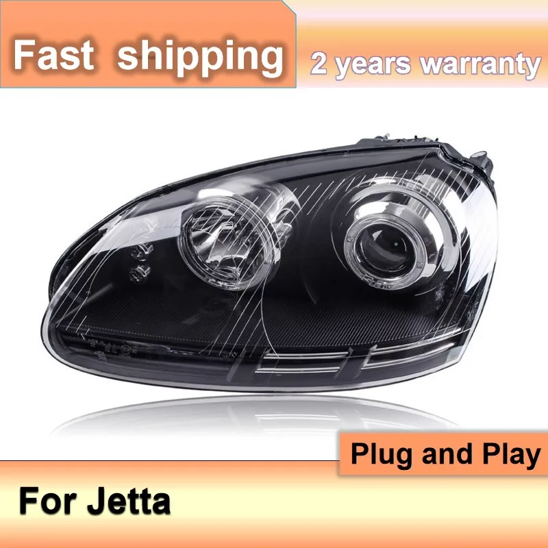 اكسسوارات السيارات لشركة فولكس فاجن جيتا المصباح 2003-2008 جيتا رئيس مصباح DRL بدوره إشارة منخفضة عالية شعاع العارض عدسة #3