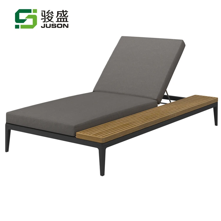 High Quality Modern Outdoor Garden Chaise Lounger Furniture Patio Sun Lounge Sofa Wood Sunbed Beach Chair