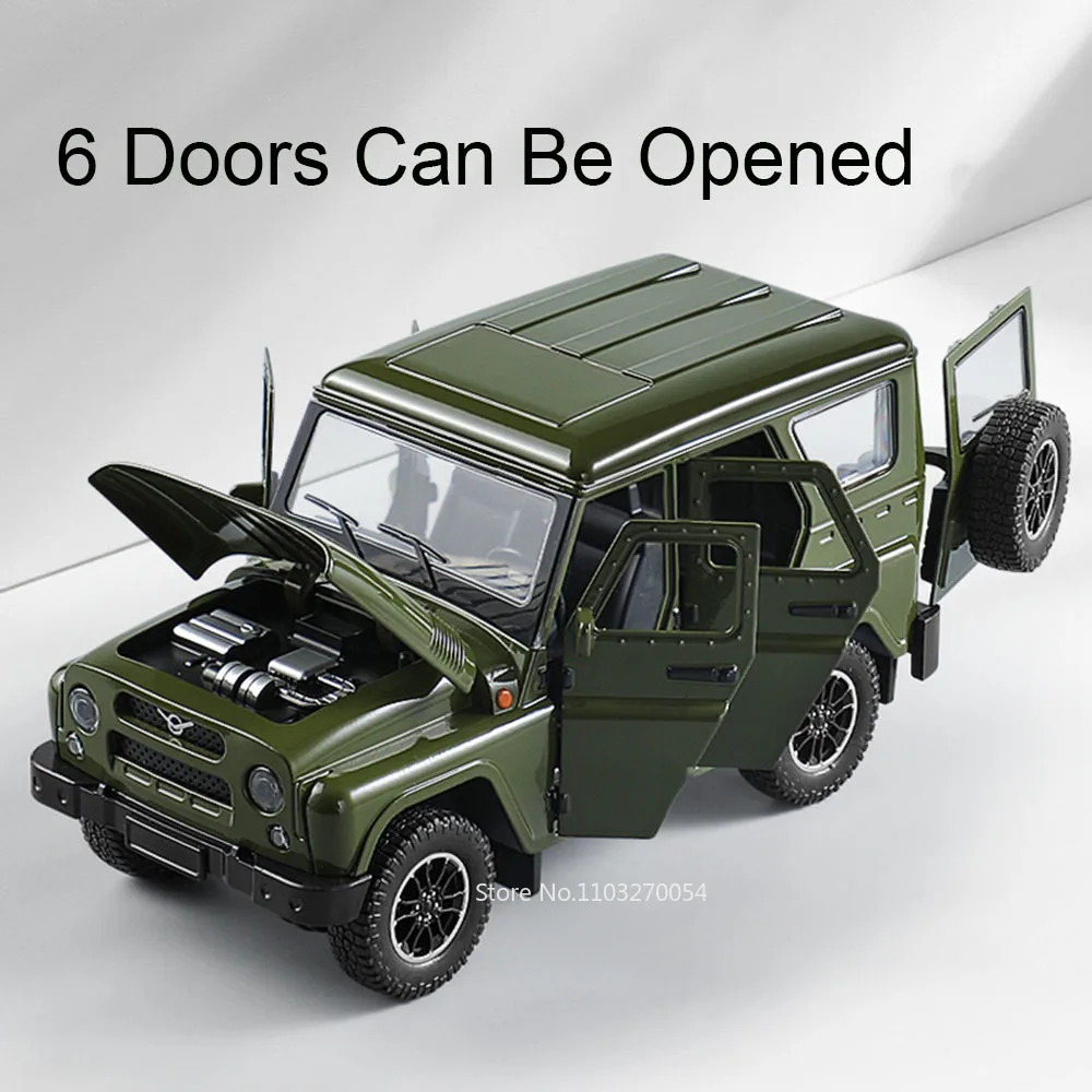 1:18 Russia UAZ Hunter LADA NIVA Modelli in lega Diecast Auto Giocattoli Porte Openend Suono Luce Tirare indietro Veicoli Dare Regali per i ragazzi