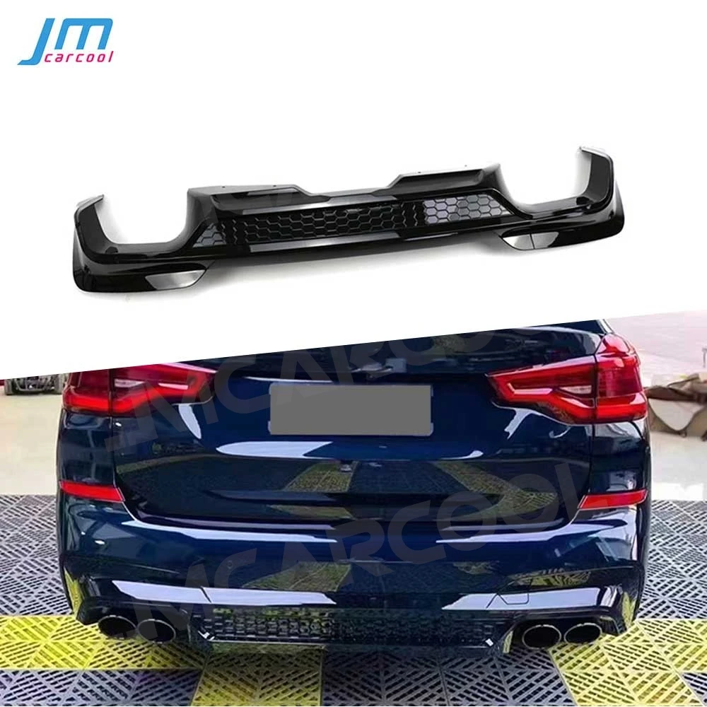 

JMCARCOOL ABS Carbon Look/Gloss Black Car Rear Bumper Lip Diffuser Protector Covers For BMW X3M G01 2019-2021 Car Accessories