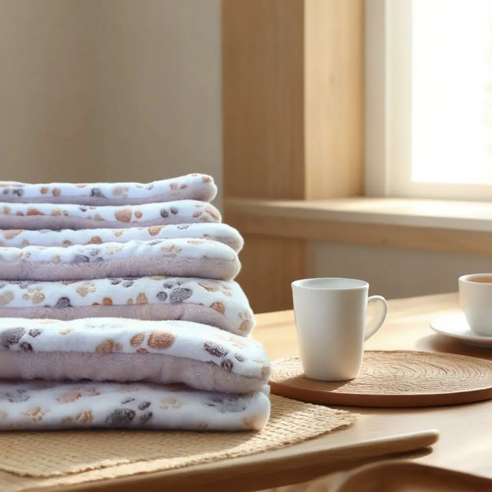 Thick Coral Fleece Pet Bed Mat Soft Warm Sleeping Pad For Kittens Puppies Hamster Cozy Kennel Cushion Portable Pet Blanket