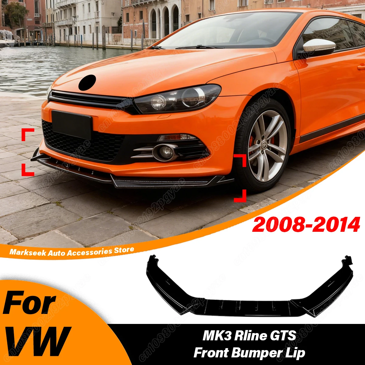 

For Vw MK3 Rline GTS 2008 2009 2010 2011 2012 2013 2014 Car Front Bumper Lip Spoiler ABS Splitter Diffuser Body Modification Kit