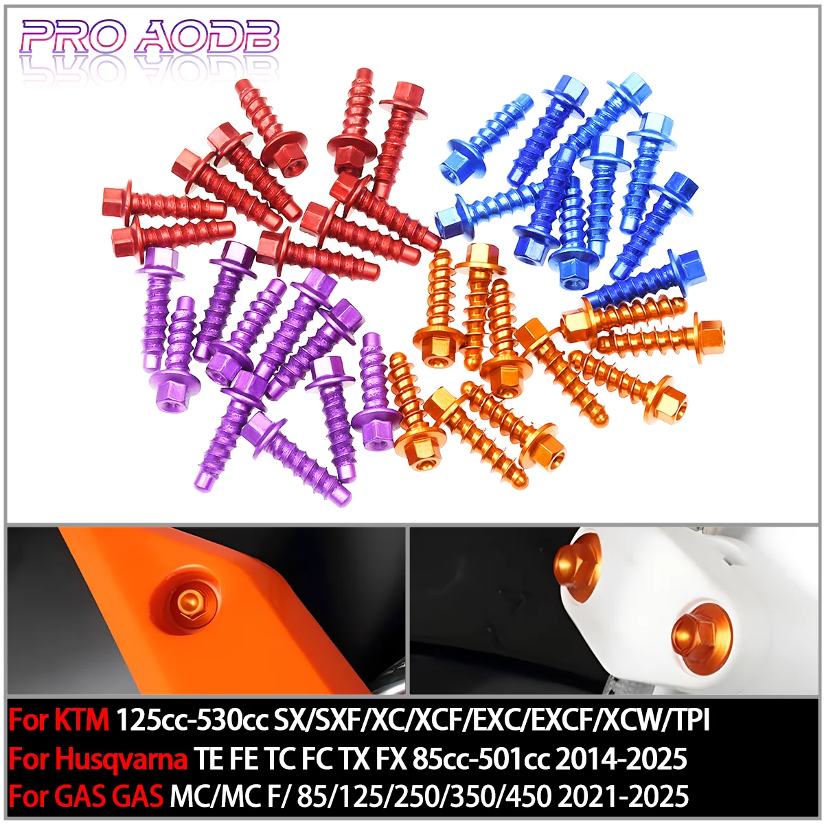 

10Pcs CNC Motorcycle Self Tapping Screw Bolt Kit For KTM EXC EXCF XC XCF SX SXF 125 250 300 350 400 450 500 1997-2023