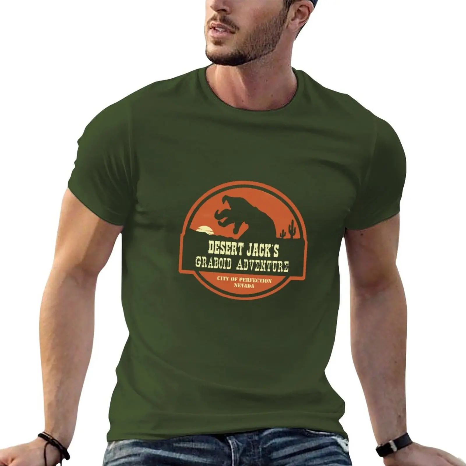 New Desert Jack's Graboid Adventure logo T-Shirt boys animal print shirt tees plain t-shirt designer t shirt men