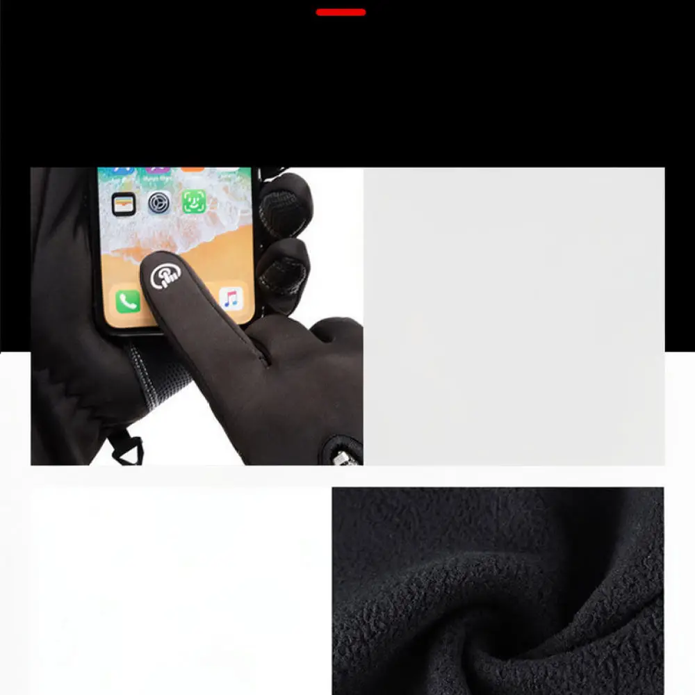 Waterproof Thermal Cycling Gloves Windproof Winter Touch Screen Mittens For Motorcycle Outdoor Sports Commuter Gear