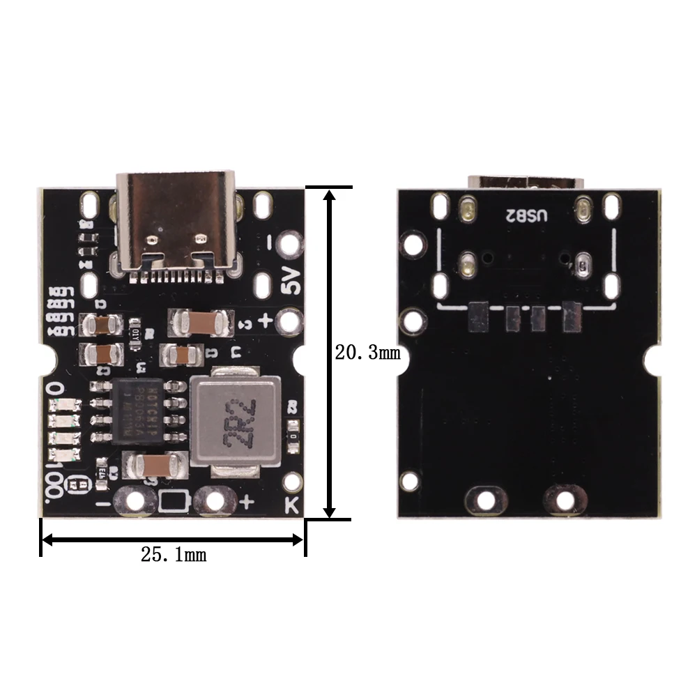 Type-C / Micro USB 5V 1A 2A Boost Converter Lithium Battery Step-Up Power Module Mobile Power Bank With Protection LED Indicator