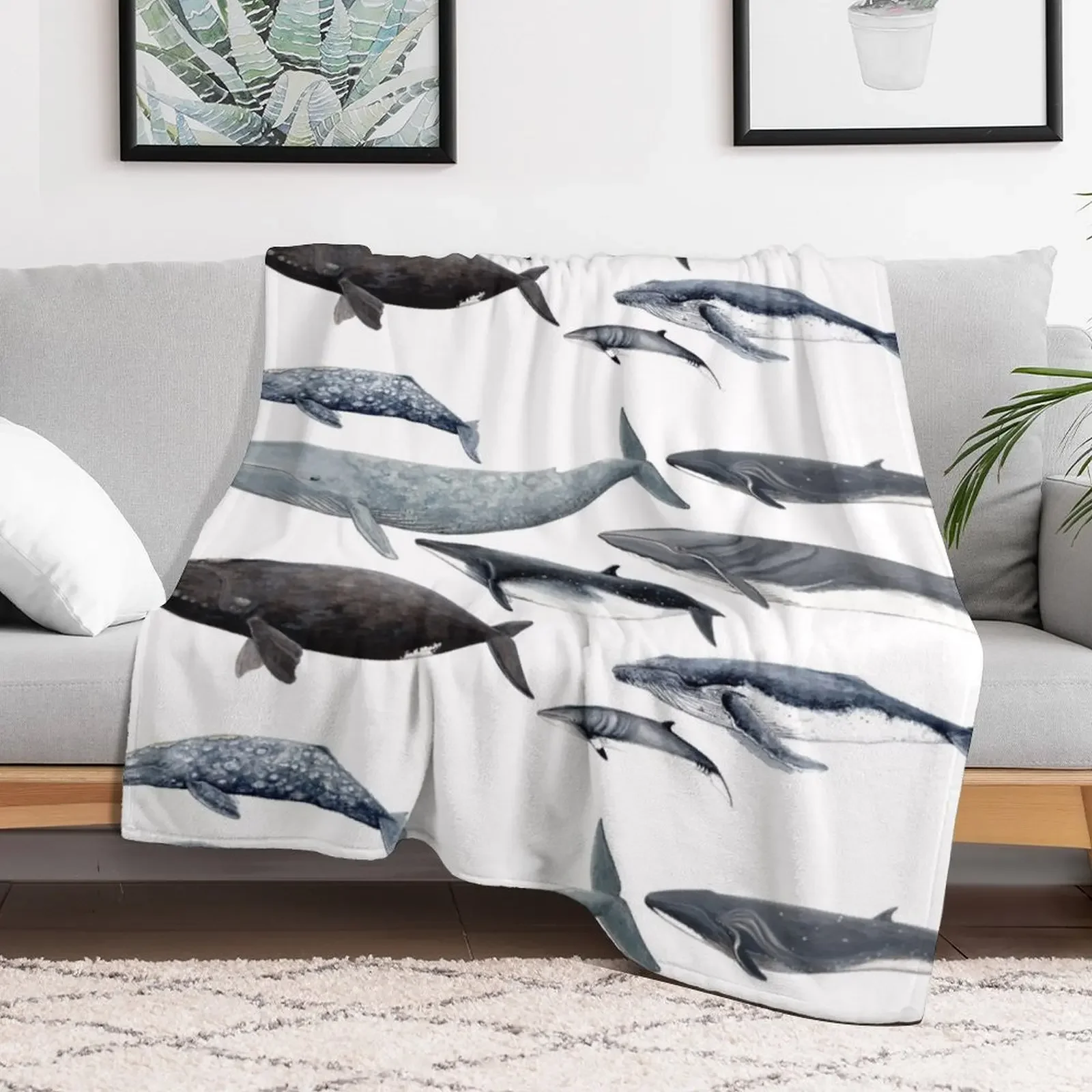 Whales and right whale Throw Blanket wednesday Hairy Summer Luxury Designer Blankets