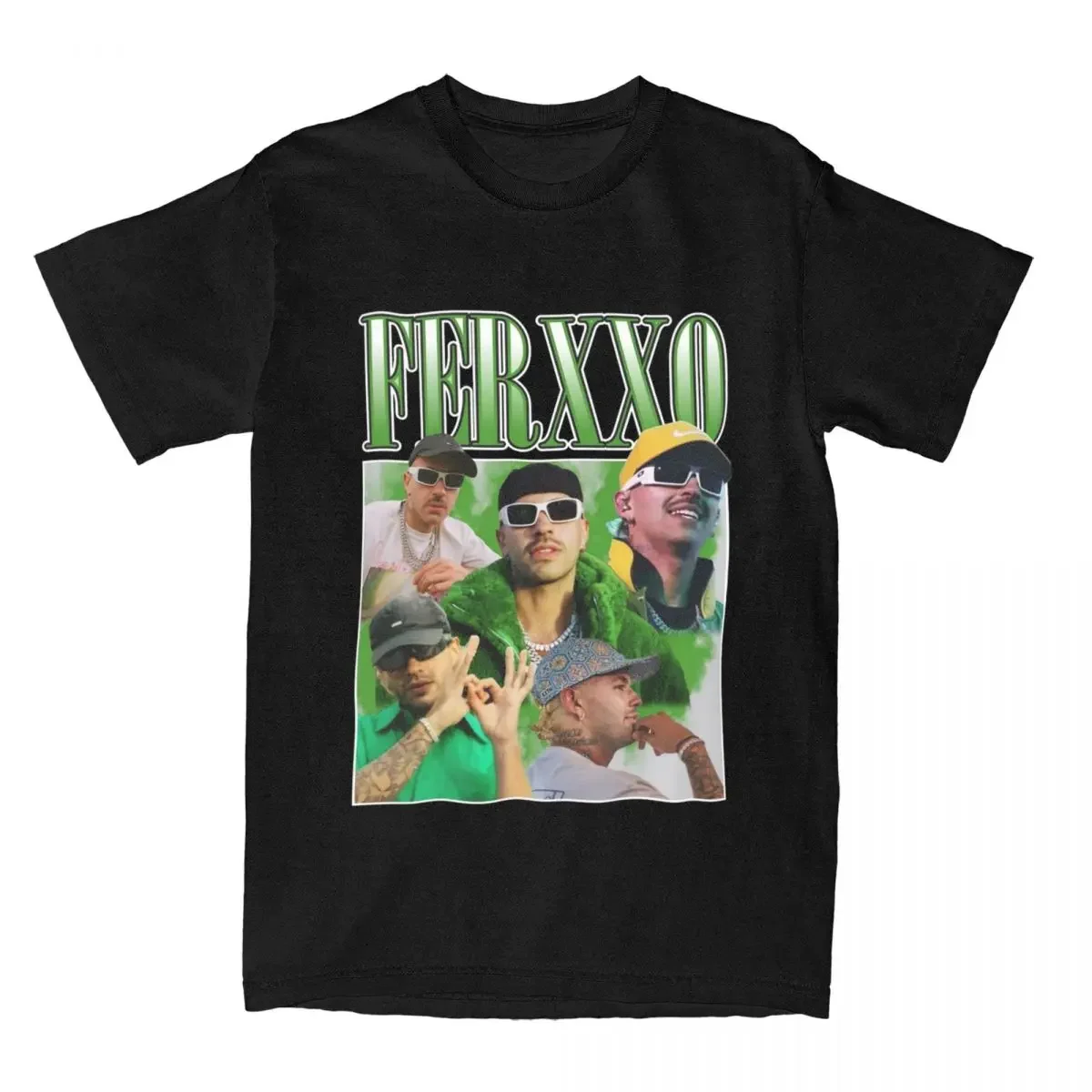 Men T-Shirt Feid Ferxxo 90s Rapper Crazy Cotton Tees Short Sleeve T Shirts Crew Neck Clothing Summer