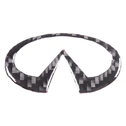 For Infiniti G25 G35 G37 2007-2013 Q50 Q60 Soft Carbon Fiber Car Steering Wheel LOGO Frame Panel Trim Stickers Car Accessories