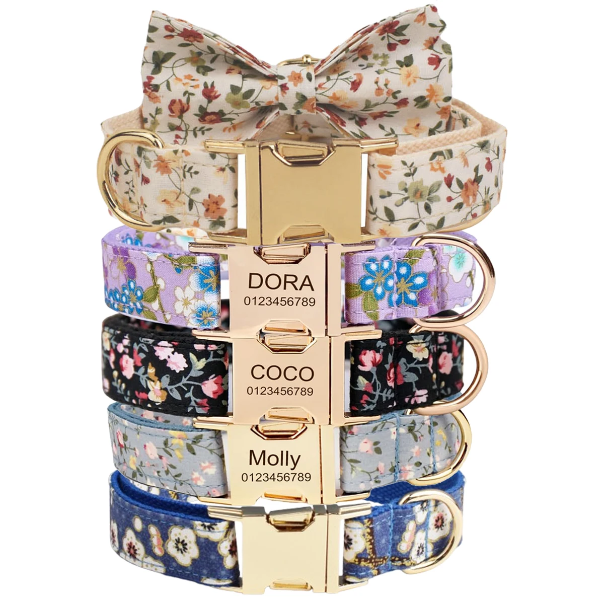 Collar de perro con placa de identificación personalizada, collares para perros con nombre para perros pequeños, medianos y grandes, Pitbull Bulldog Beagle Correa Perro