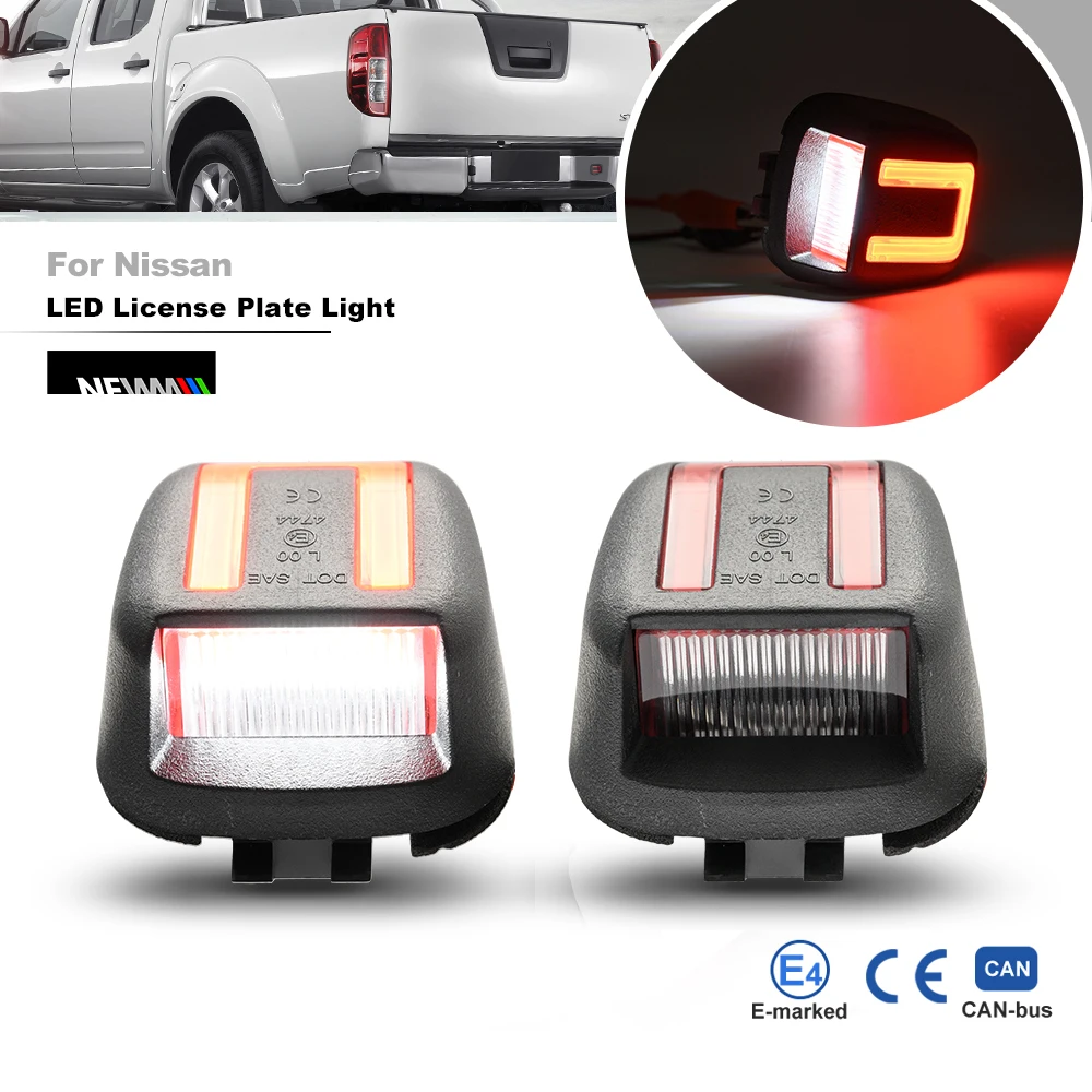 

For Nissan Titan Xterra Armada Frontier Red OLED Neon Tube LED License Plate Light Canbus Rear Tag Lighting Registration Lamp