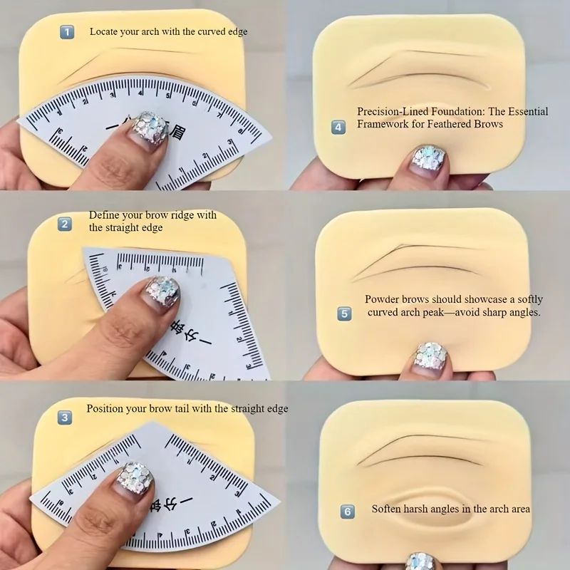 Professional Eyebrow Stencil Ruler for Beginners - Quick Design Easy to Use Brow Shaping Template Tool