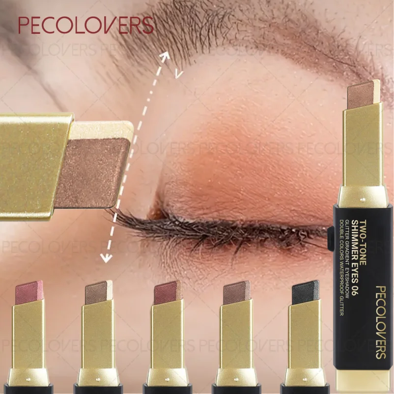 قطعة واحدة من عصا ظلال العيون بلونين - لؤلؤية، لامعة وغير لامعة، متينة ومريحة، مناسبة لمكياج الهالوين