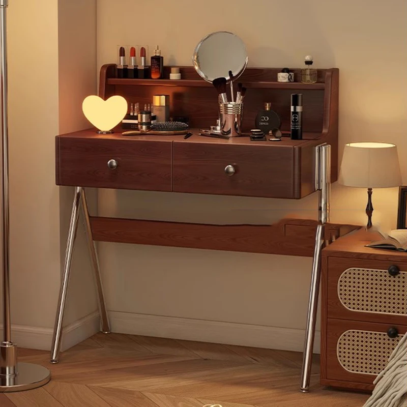 Wood Dressing Table Desk Mirror Makeup Bedroom Bedside Dressing Table Women Modern Storage Penteadeira Trendy Furniture