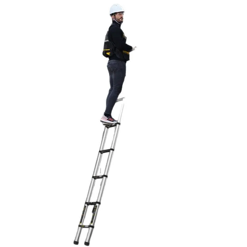 

Straight Ladder Thickened Telescopic Household Portable Lift Stainless Steel Bamboo Ladder