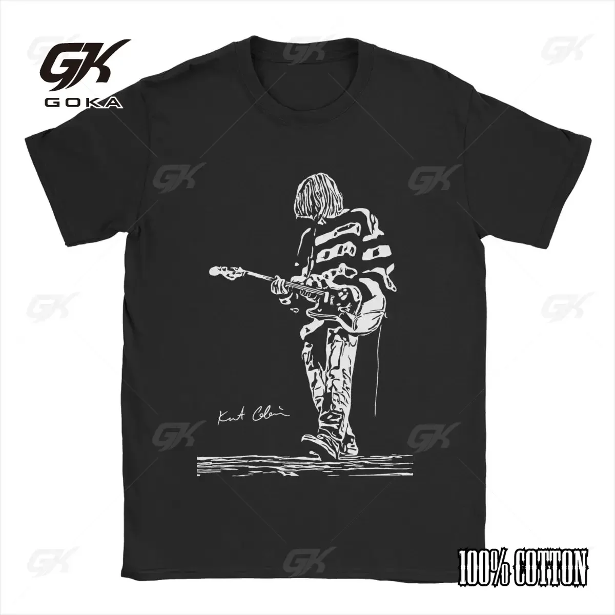 

New Arrival Mens Clothes Tee Shirt Homme T-Shirts Men Tshirt for Men Kurt Cobain Guitar T Shirts Fashion Casual Printed 71049