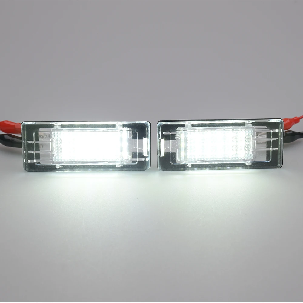 Error Free LED License Plate Lights 2X For Renault Espace Laguna Scenic Fluence Dacia Duster Logan Number Lamps Car Accessorie